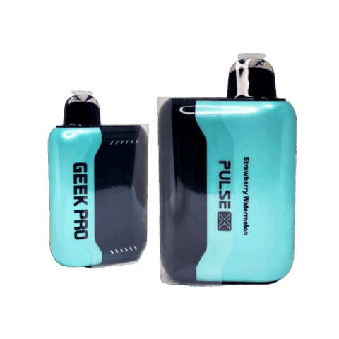 Geek Bar Pulse X 25K Puffs Strawberry Watermelon disposable vape in teal and black with Geek Pro device